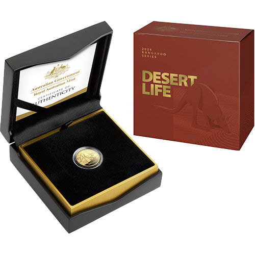 2024 $10 Kangaroo Series - Desert Life 1/10oz Gold Proof Coin 