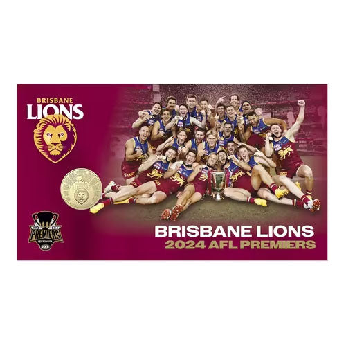 2024 $1 AFL Premiers Brisbane Lions Coin & Stamp Cover PNC 