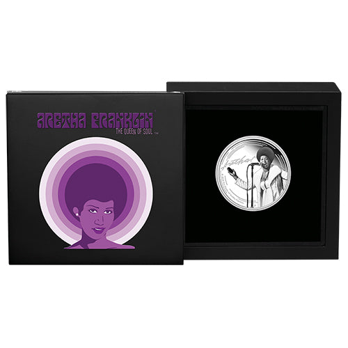 2024 $1 Aretha Franklin 1oz Silver Proof Coloured Coin