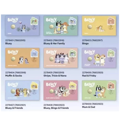 2024 $1 Bluey Bucks 10 PNC with Limited Edition Box Coin & Stamp Cover Pack - PNC Collection