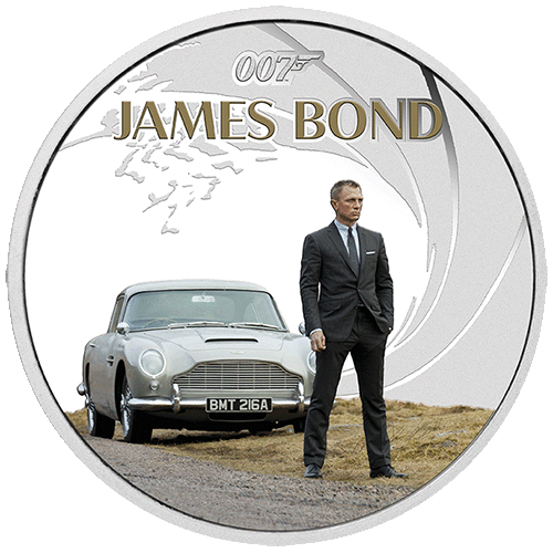 2024 $1 James Bond Daniel Craig 1oz Silver Proof Coloured Coin