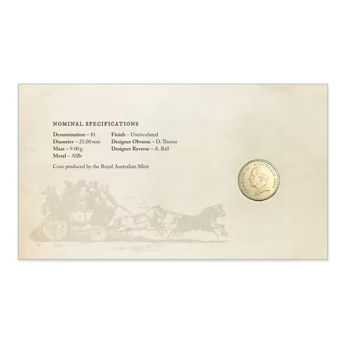 2024 $1 Centenary of Last Cobb & Co Coach Coin & Stamp Cover PNC