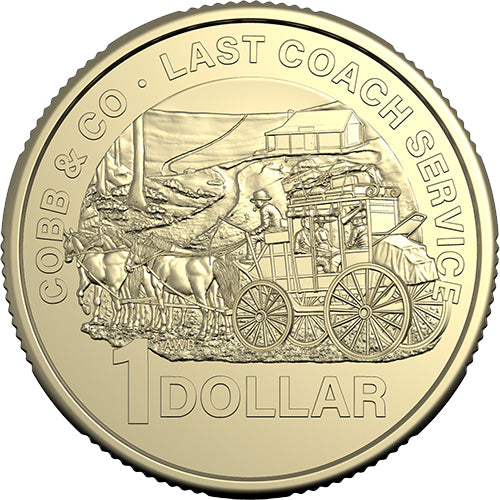 2024 $1 Cobb & Co - Centenary of the Last Coach Service in Australia Uncirculated Coin in RAM Card