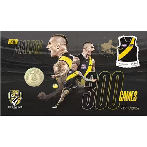 2024 $1 Dustin Martin 300 Games Coin & Stamp Cover PNC