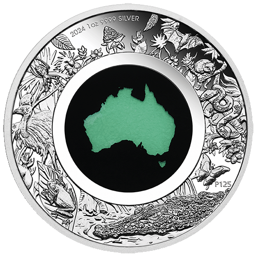 2024 $1 Great Southern Land 1oz Silver Proof Chrysoprase Coin