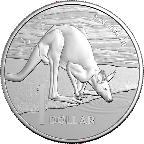 2024 $1 Kangaroo Series - Desert Life 1oz Frosted Fine Silver Uncirculated Coin in Capsule