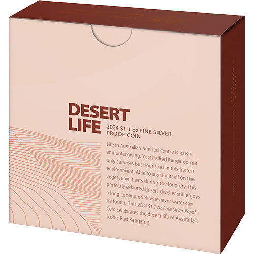 2024 $1 Kangaroo Series - Desert Life 1oz Fine Silver Proof Coin