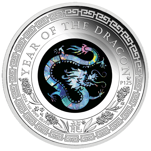 2024 $1 Australian Opal Lunar Series Year of the Dragon 1oz Silver Proof Coin