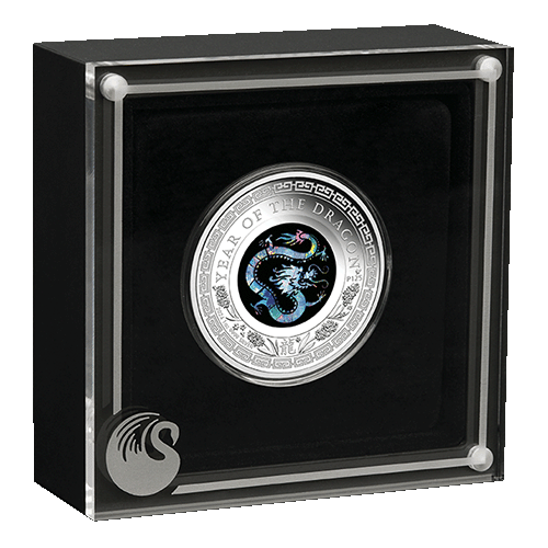 2024 $1 Australian Opal Lunar Series Year of the Dragon 1oz Silver Proof Coin in Case