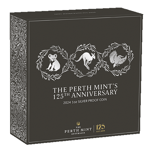 2024 $1 The Perth Mint's 125th Anniversary 1oz Silver Proof Coin Shipper