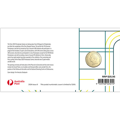 2024 $1 Paris Paralympic Games Coin & Stamp Cover PNC