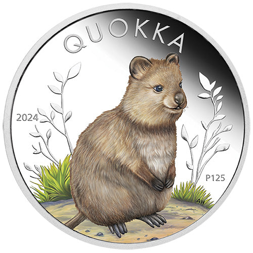 2024 $1 Australian Quokka 1oz Silver Proof Coloured Coin