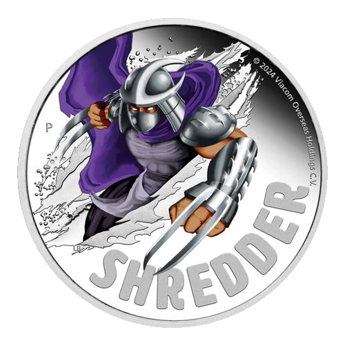 2024 $1 Teenage Mutant Ninja Turtles - Shredder 1oz Silver Proof Coloured Coin