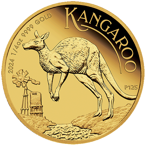 2024 $25 Australian Kangaroo 1/4oz Gold Proof Coin