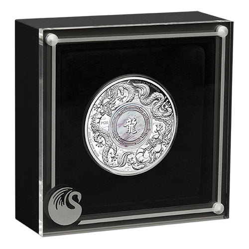 2024 $2 Double Dragon with Mother of Pearl 2oz Silver Proof Coin