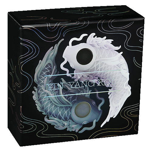 2024 $5 Yin Yang Koi 5oz Silver Proof Coloured Coin with Pearls Shipper