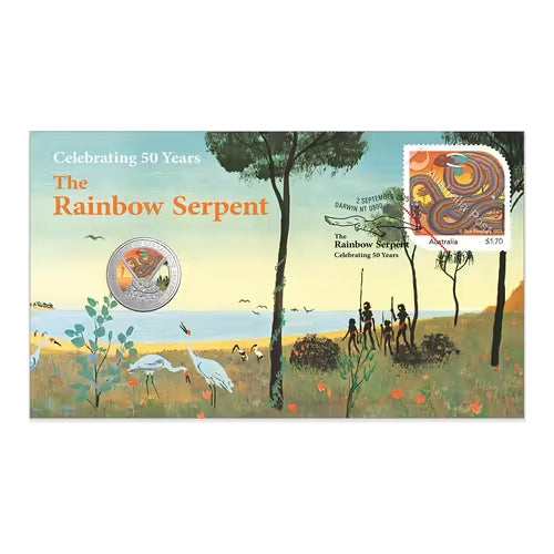 2025 20c The Rainbow Serpent Coin & Stamp Cover PNC