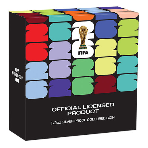 2026 50c Fifa World Cup 1/2oz Silver Proof Coloured Coin