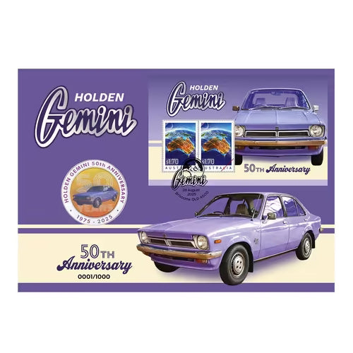 2025 Holden Gemini 50th Anniversary Medallion & Stamp Cover PNC