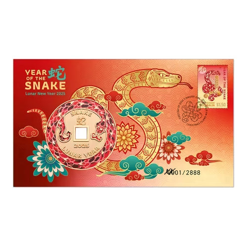 2025 Year of the Snake Medallion & Stamp Cover PNC
