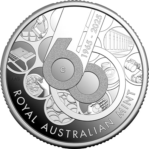 2025 $1 60th Anniversary of the Royal Australian Mint 'C' Mintmark Fine Silver Proof Coin