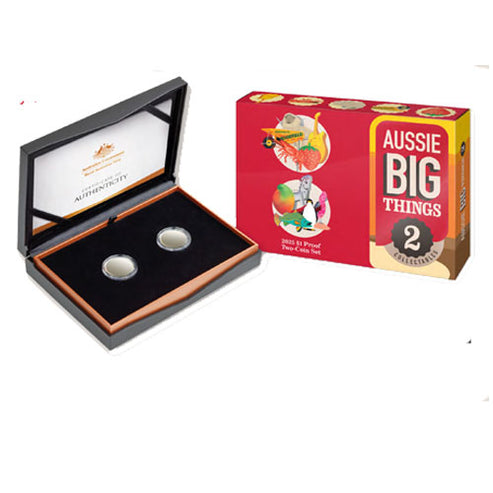Aussie "Big Things" 2025 $1 Dollar Coin Folder Set Of 2 - Almost Uncirculated (aUNC) Collectible Coins