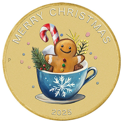 2025 $1 Merry Christmas Coloured Uncirculated Coin & Stamp Cover PNC