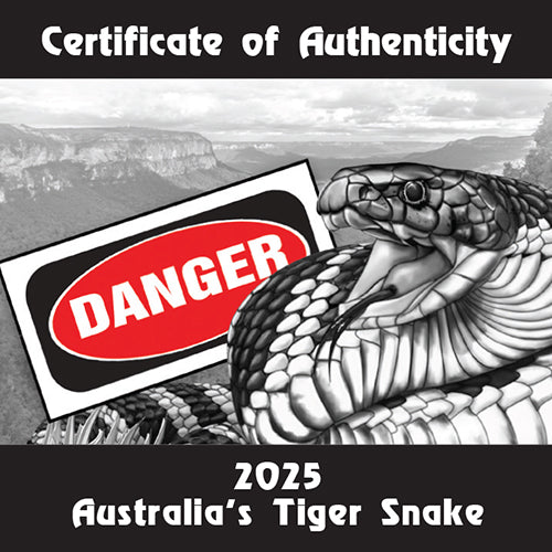 2025 $1 Deadly & Dangerous Series - Tiger Snake 1oz Silver Proof Coin