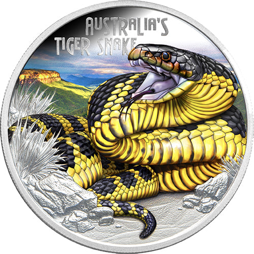 2025 $1 Deadly & Dangerous Series - Tiger Snake 1oz Silver Proof Coin