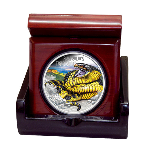 2025 $1 Deadly & Dangerous Series - Tiger Snake 1oz Silver Proof Coin