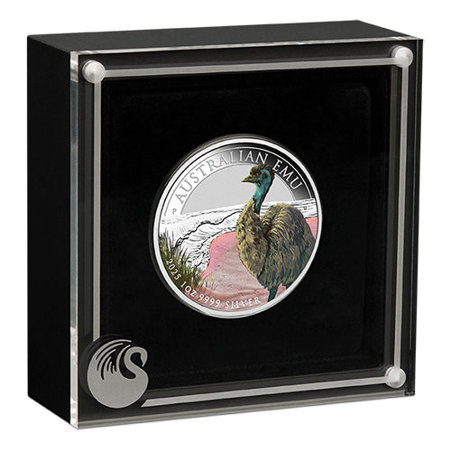 2025 $1 Australian Emu 1oz Silver Coloured Coin