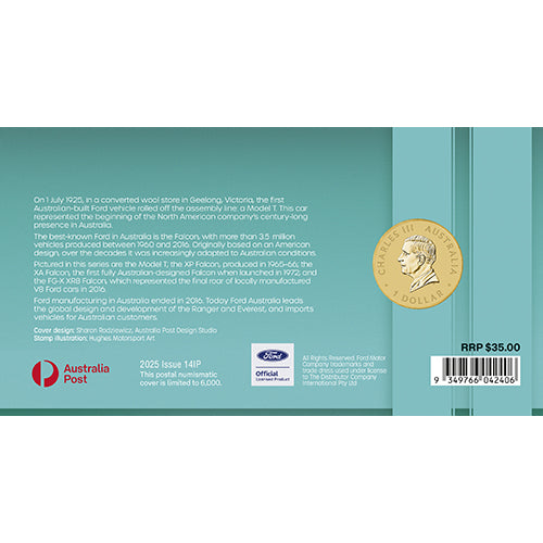 2025 $1 100 Years of Ford Australia - XP Falcon Coin & Stamp Cover PNC 