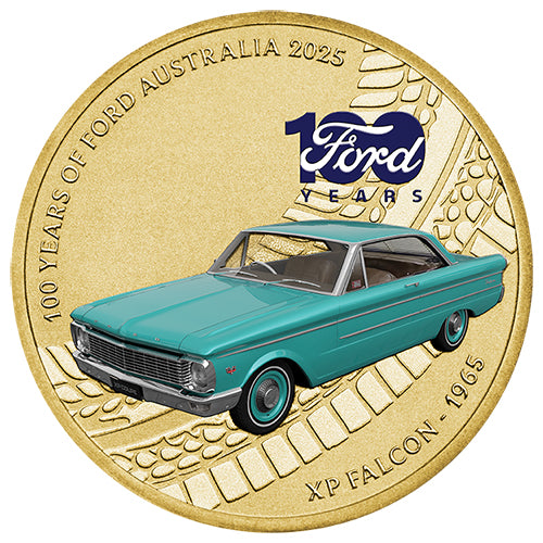 2025 $1 100 Years of Ford Australia - XP Falcon Coin & Stamp Cover PNC 