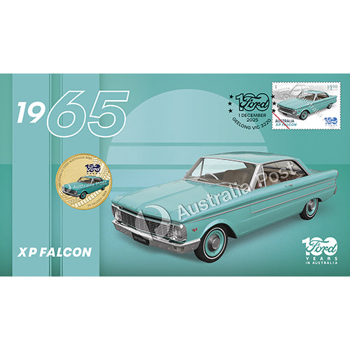 2025 $1 100 Years of Ford Australia - XP Falcon Coin & Stamp Cover PNC 