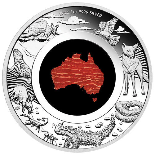 2025 $1 Great Southern Land 1oz Silver Proof Snakeskin Jasper Coin