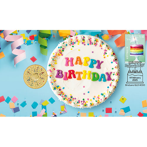 2025 $1 Happy Birthday Coin & Stamp Cover PNC