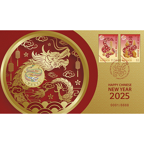 2025 $1 Chinese New Year Coin & Stamp Cover PNC