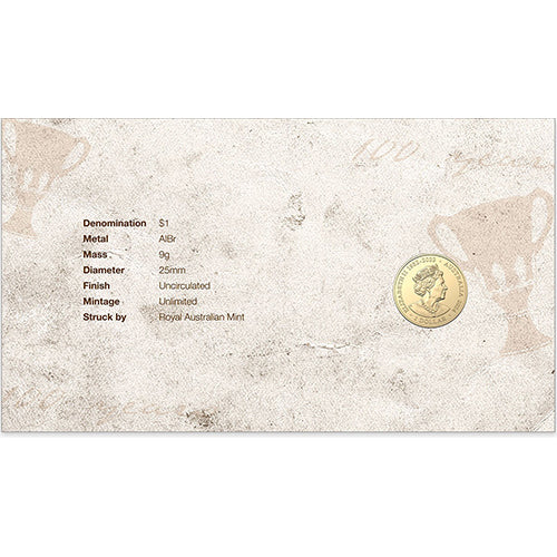 2025 $1 100 Years of Hawthorn Hawks Football Club Pin, Coin & Stamp Cover PNC 