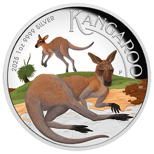 2025 $1 Australian Kangaroo 1oz Silver Proof High Relief Coloured Coin