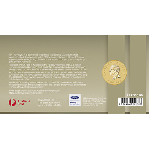 2026 $1 100 Years of Ford Australia - Model T 1925 Coin & Stamp Cover PNC 