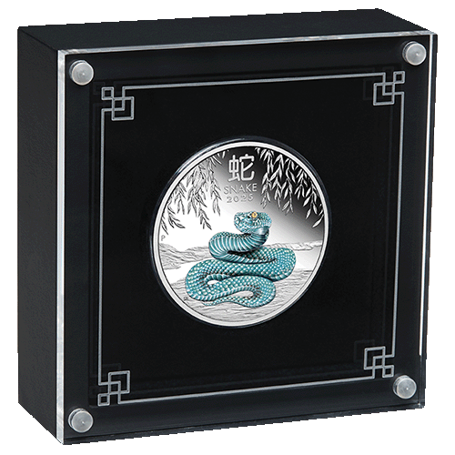 2025 $1 Australian Lunar Series III Year of the Snake 1oz Silver Proof Coloured Coin