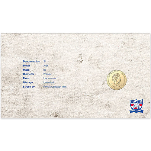 2025 $1 100 Years of Western Bulldogs Football Club Pin, Coin & Stamp Cover PNC
