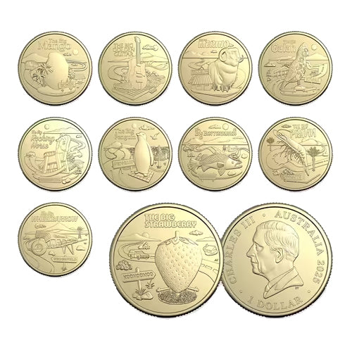 2025 $1 Aussie Big Things 2 Coin Tube and Folder Set with 10 Uncirculated Coins