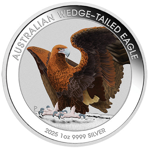 2025 $1 Australian Wedge Tailed Eagle 1oz Silver Coloured Coin in Card
