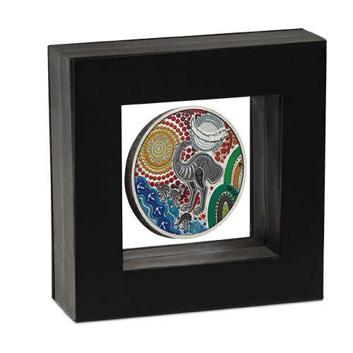 2025 $2 Emu Utingat 2oz Silver Antiqued Coloured Coin