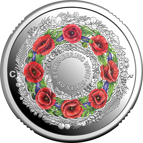 2025 $2 80 Years On : Remembering the Second World War C Mintmark Coloured Fine Silver Proof Coin