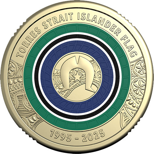 2025 $2 30th Anniversary of the Torres Strait Islander Flag Coloured Circulating Uncirculated in 2x2