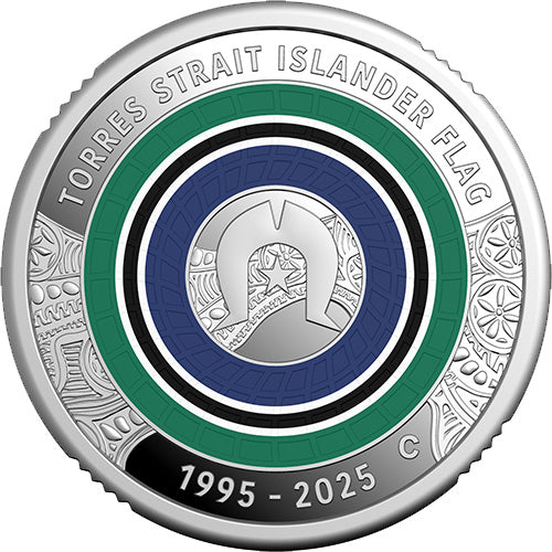 2025 $2 30th Anniversary of the Torres Strait Islander Flag C Mintmark Coloured Silver Proof Coin