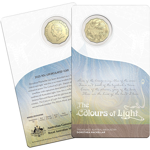 2025 50c Dorothea Mackellar - Treasured Australian Poetry Uncirculated The Colours of Light