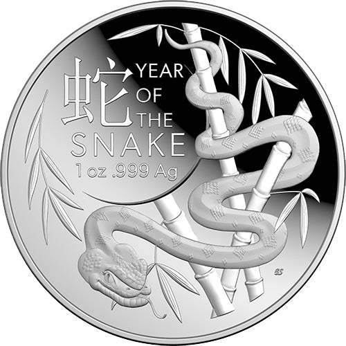 2025 $5 Year of the Snake Fine Silver Proof Domed Coin